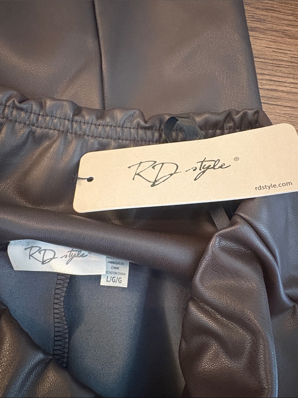 RD Style Faux Leather Flare Pants in Chocolate Brown